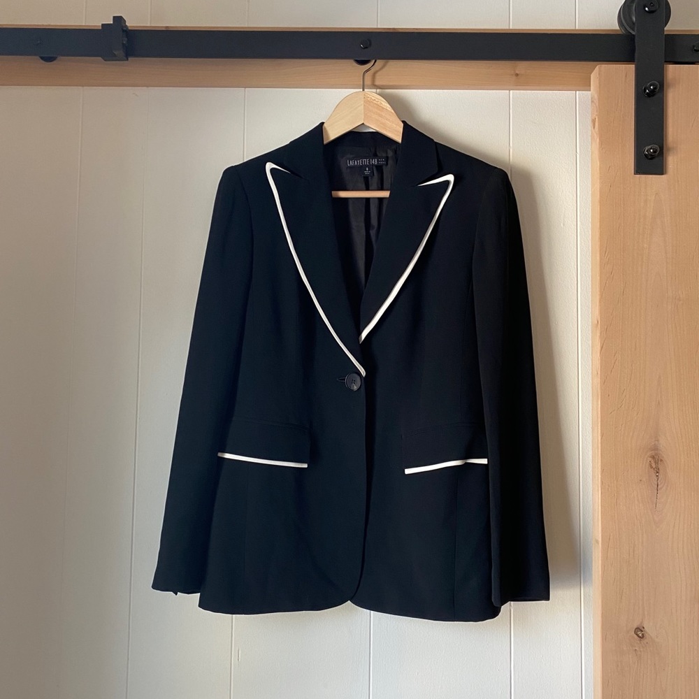 Lafayette 148 New York Black and White Blazer